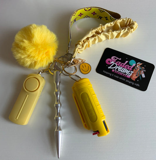Yellow Self Defense Safety Keychain
