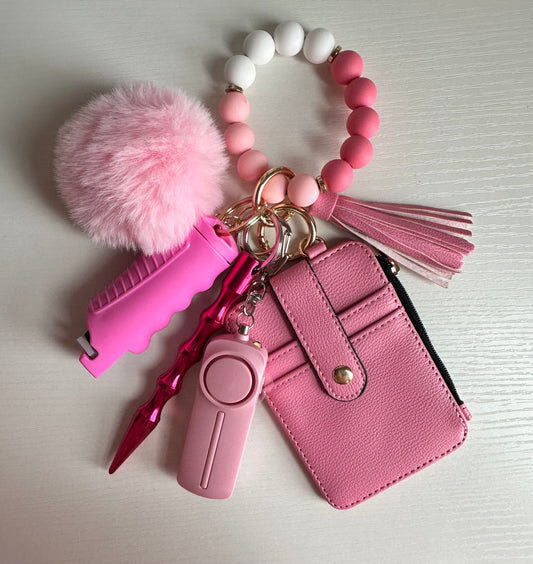 Pink Self Defense Safety Keychain